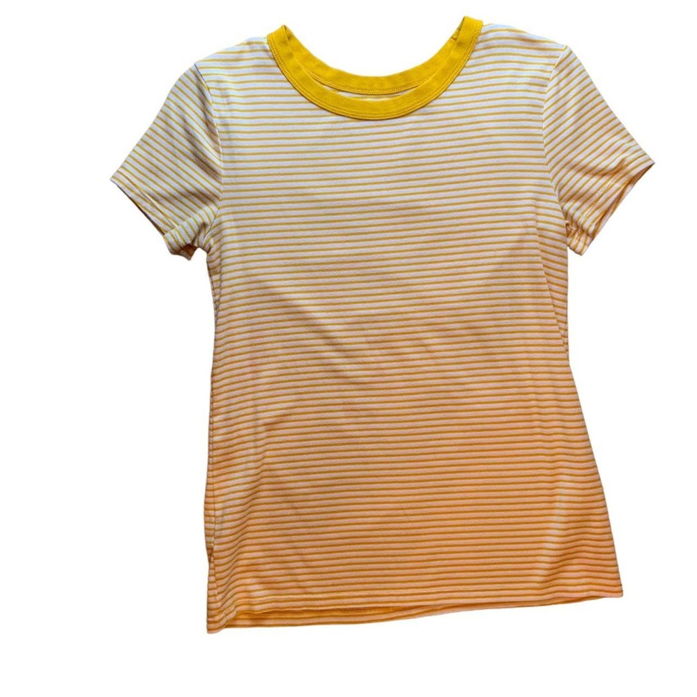 Stripped mustard yellow shirt brand
